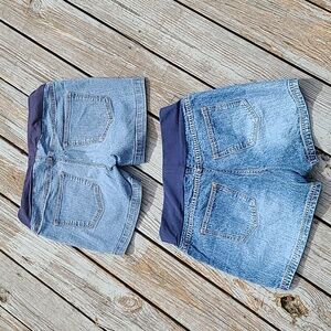 Two Y2k Maternity‎ Jean Shorts Bundle 2 Pair Size Small